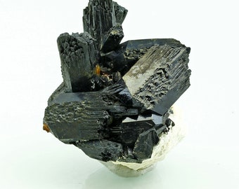 Schorl Tourmaline Lustrous Crystal on Feldspar Erongo Region Namibia