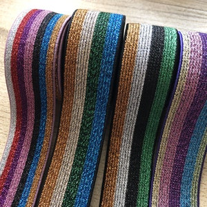 1 inch (25mm) Elastic band，Color wide elastic oak tendons，Stripe，A skirt belt，Garment accessories -1YARD