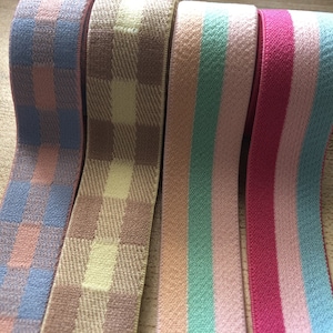 1 inch (25mm) Elastic band，Color wide elastic oak tendons，Stripe，A skirt belt，Garment accessories -1YARD