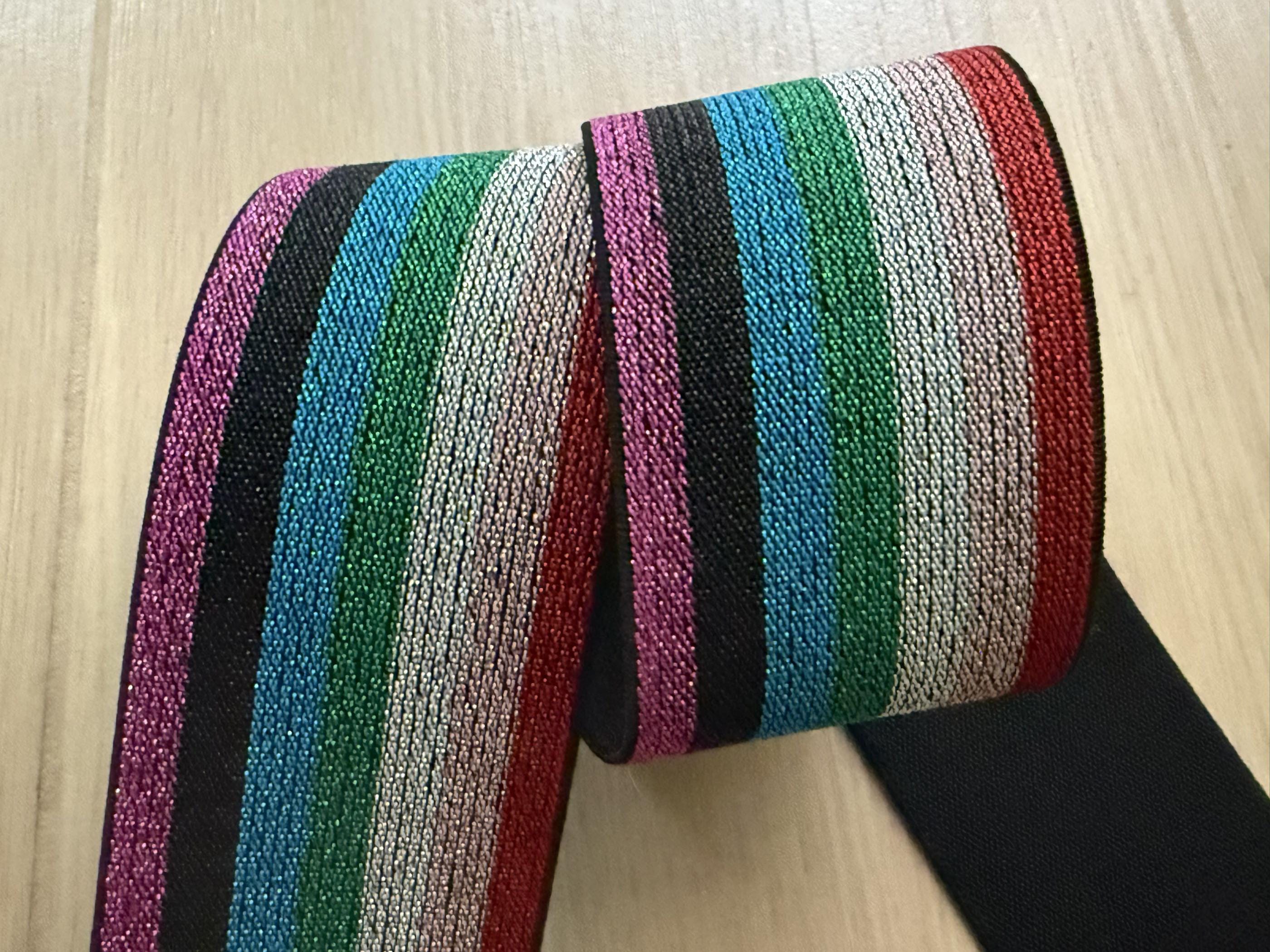 2 Inch (50mm) Elastic Band，rainbow Color，color Wide Elastic Oak Tendons ...