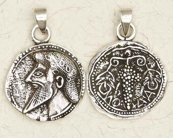 Dionysus Olympian-Pewter-Greek-Roman-Silver-Pagan-Wine-God-Pendant-Jewelry