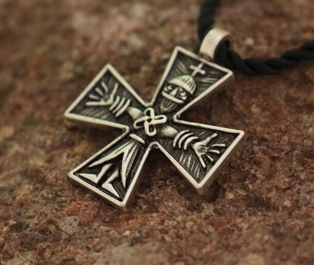 Bronzed Steel Viking Trollkors (Troll Cross) Necklace | Reverse Twist Mild  Steel + leather + copper | Uruz Metals