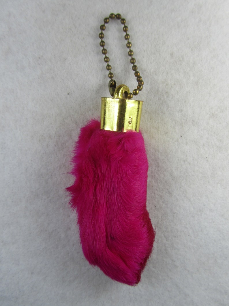Faux Rabbits Feet Key Chain Good Luck Synthetic Fur Colored Etsy