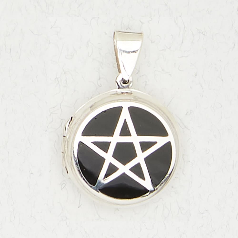 New !! Sterling Silver 925 Pentagram In Rune Circle Pendant !