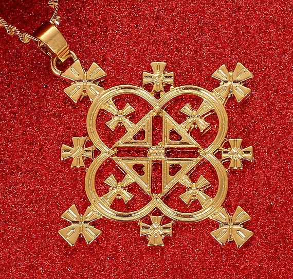 Ethiopian Coptic Cross Gold Ancient African Christian… - Gem