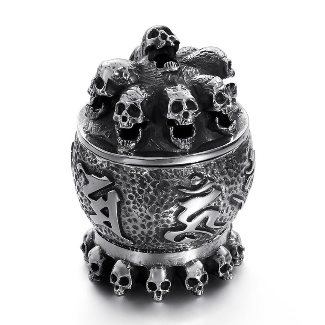 Skull Mantra Incense Burner/ashtray Stainless Steel Smoke Etsy