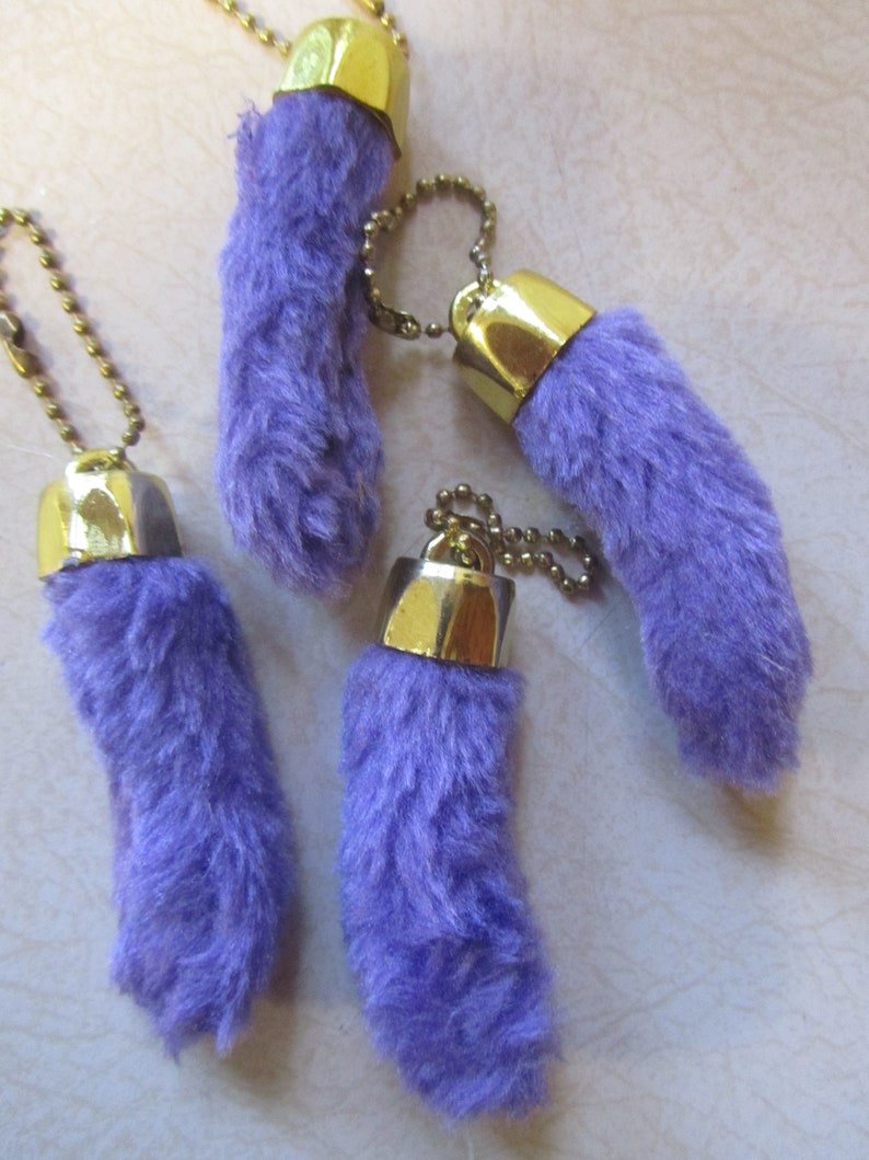 Faux Rabbits Feet Key Chain Good Luck Synthetic Fur Colored Etsy
