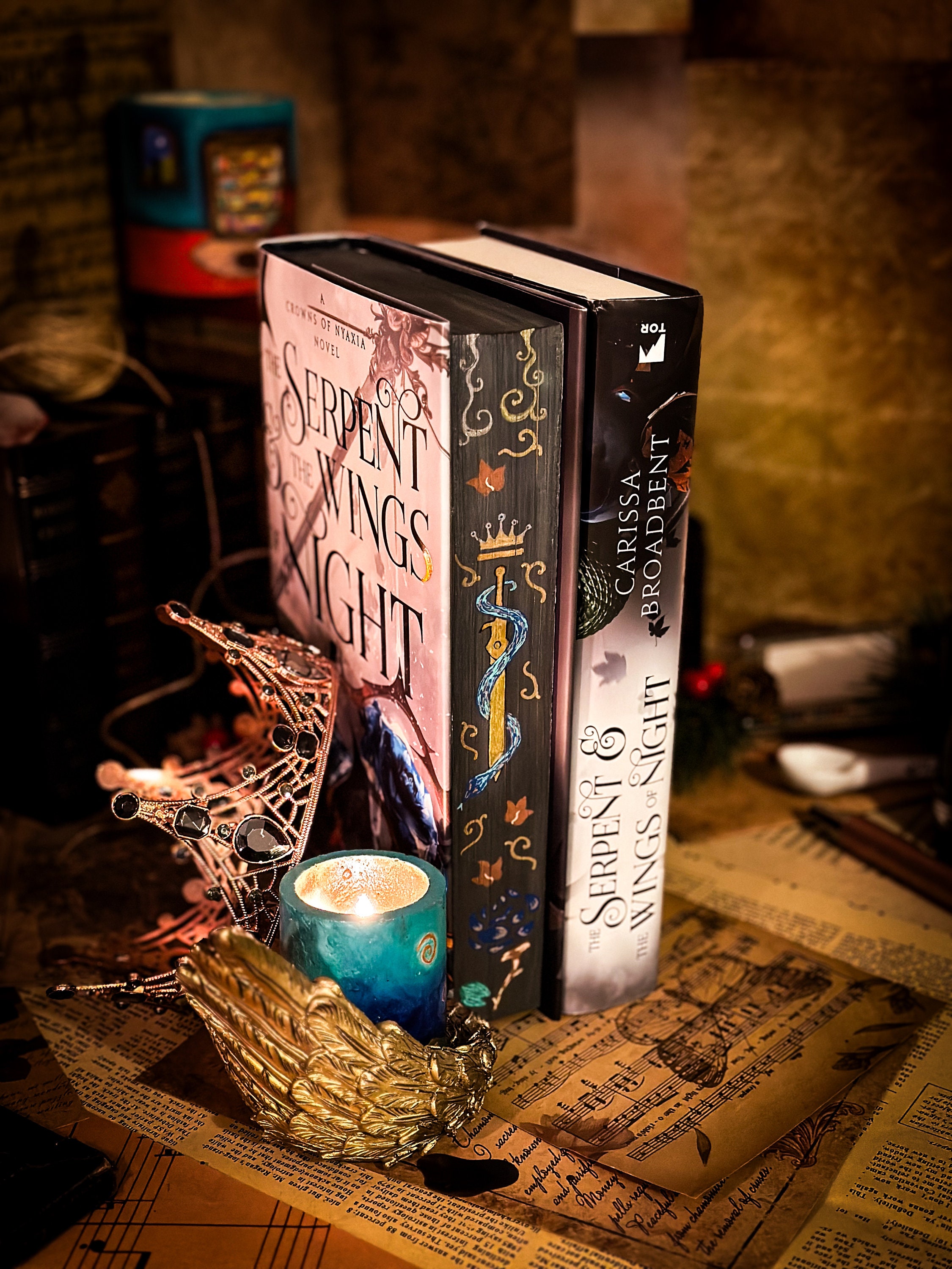 Hand-painted 'the Serpent and the Wings of Night' Book Edges - Etsy