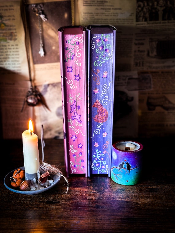 FOXGLOVE AND BELLADONNA Hand-Painted Book Edges, Sprayed Edge Books, Gothic Fantasy Books, Hardcover Books, Special Edition