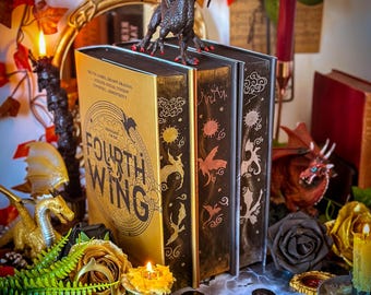 Fourth Wing HAND PAINTED BOOK Edges - The Empyrean Series - Rebecca Yarros Special Edition Book Set