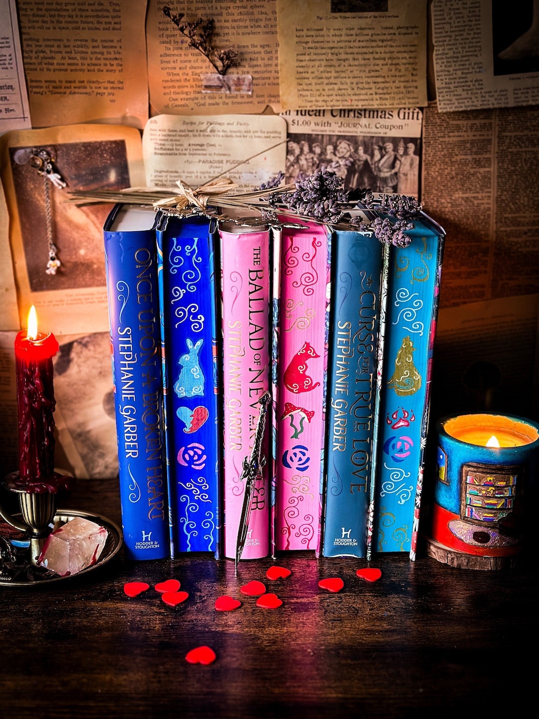 Trilogía Érase una vez un corazón roto. Bordes del libro pintados a ...