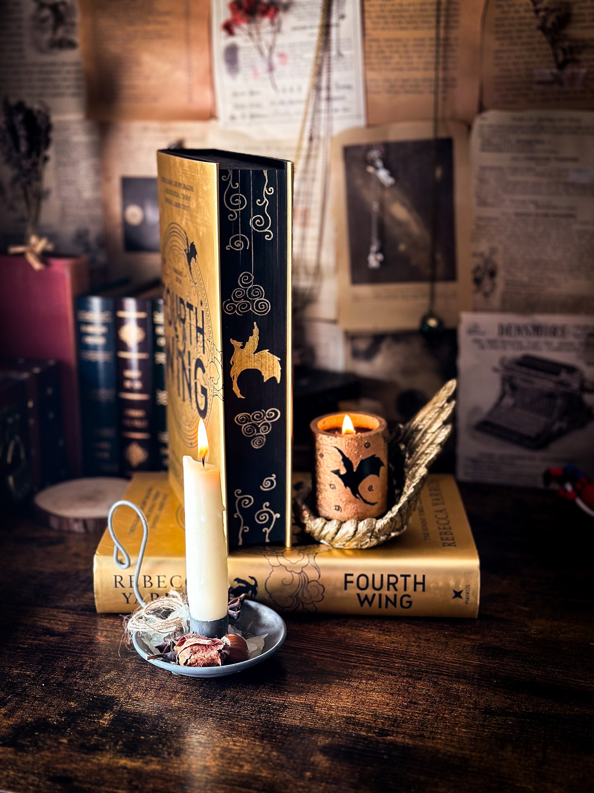 Owlcrate Fourth Wing Treasured Tomes Pin and Pin Banner by Rebecca Yarros,  Hardcover
