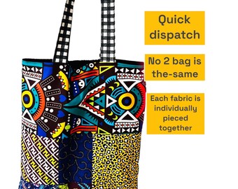 Sac fourre-tout imprimé africain, sac fourre-tout Ankara, sac à provisions écologique, sac imprimé africain, grand sac fourre-tout, sac super size, sac d’impression femme, sac patchwork