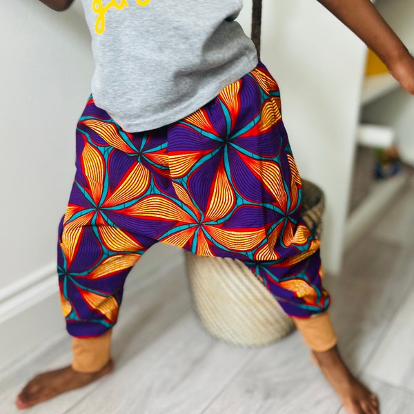 African print harem pants, baby harem joggers, toddler trousers, toddler pump pants, toddler joggers, baby harem pants, ankara harems