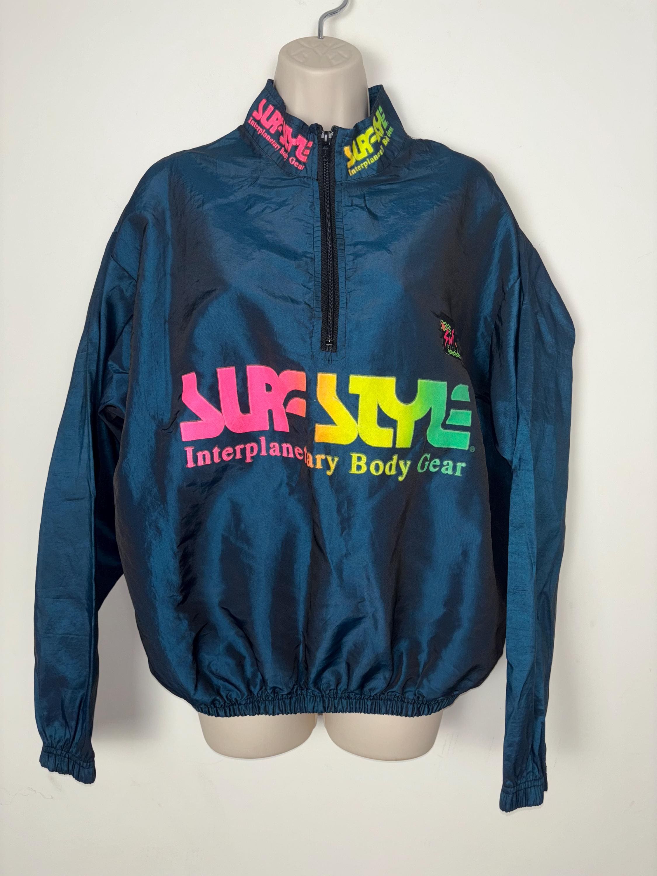 Vintage Surf Style Interplanetary Body Gear Windbreaker Jacket W