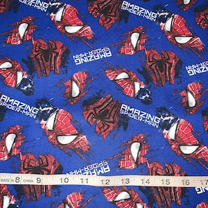 Amazing Spider-Man 100% Cotton Fabric Sold by 1/2 Yard More Available