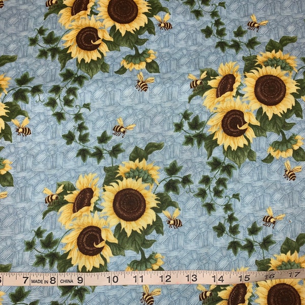 Debbie Mumm Elegant Sun Flowers Fabric Sold By 1/2 Yard More Available