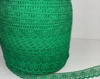 NEW Vintage Green Scallop Lace 1 1/4"Wide per 15 Yards More Available