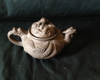 Vintage Beautiful Sculpture 3D Phoenix/Dragon Tea Pot Marked
