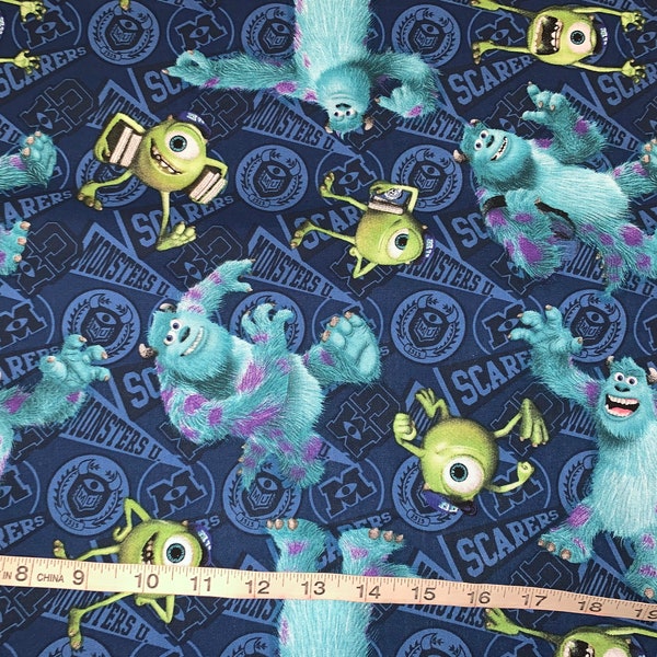 Rare Monster University Mike Sully Fabric Sold By FQ 18"x21" More Available