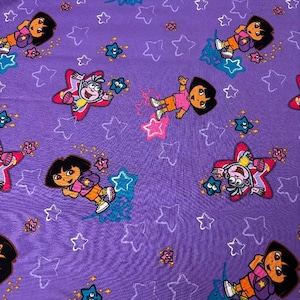 Rare Dora the Explorer Purple Fabric Sold by 1/2 Yard More Available
