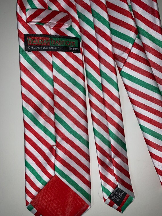 Christmas Holiday Red/Green Strips Necktie Excell… - image 3