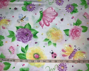 NEW Daisy Kingdom Donna Garden Floral Cotton Fabric Sold by 1/2 Yard More Available