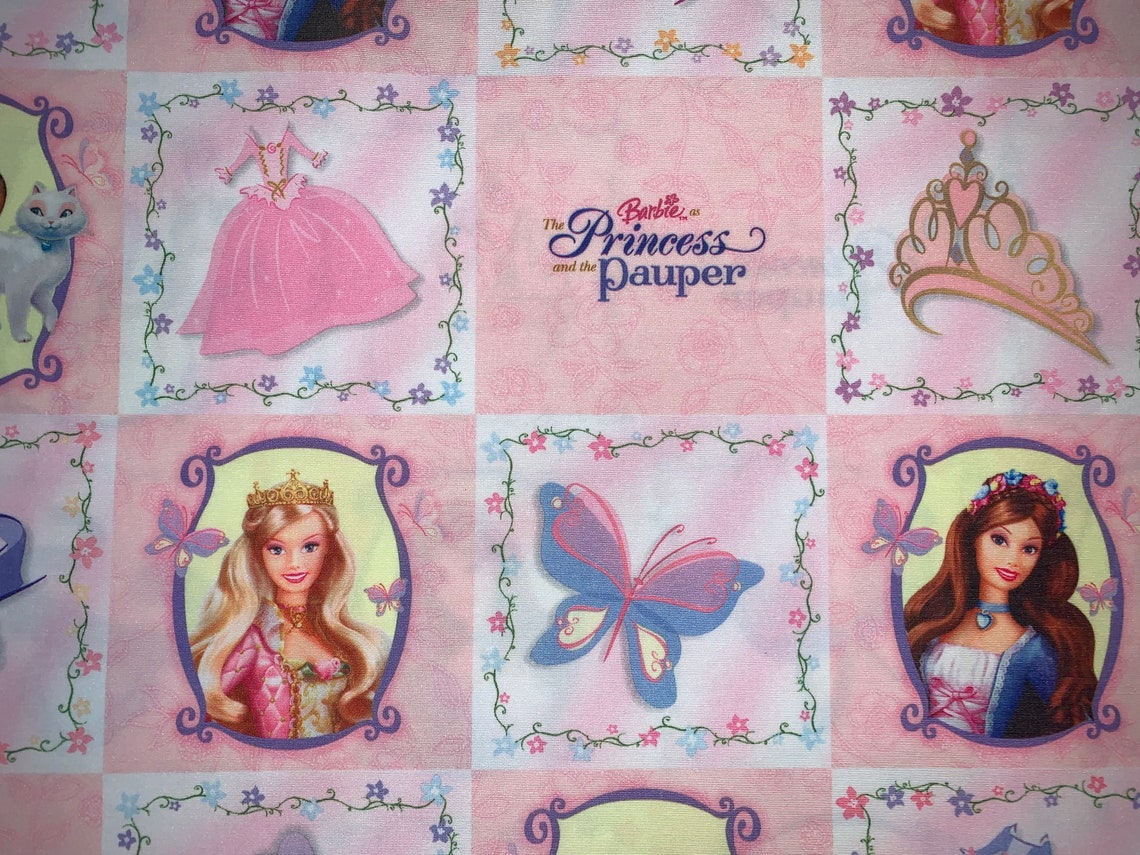Barbie Princess & The Pauper Patchworks Fabric Sold By Yard | Etsy