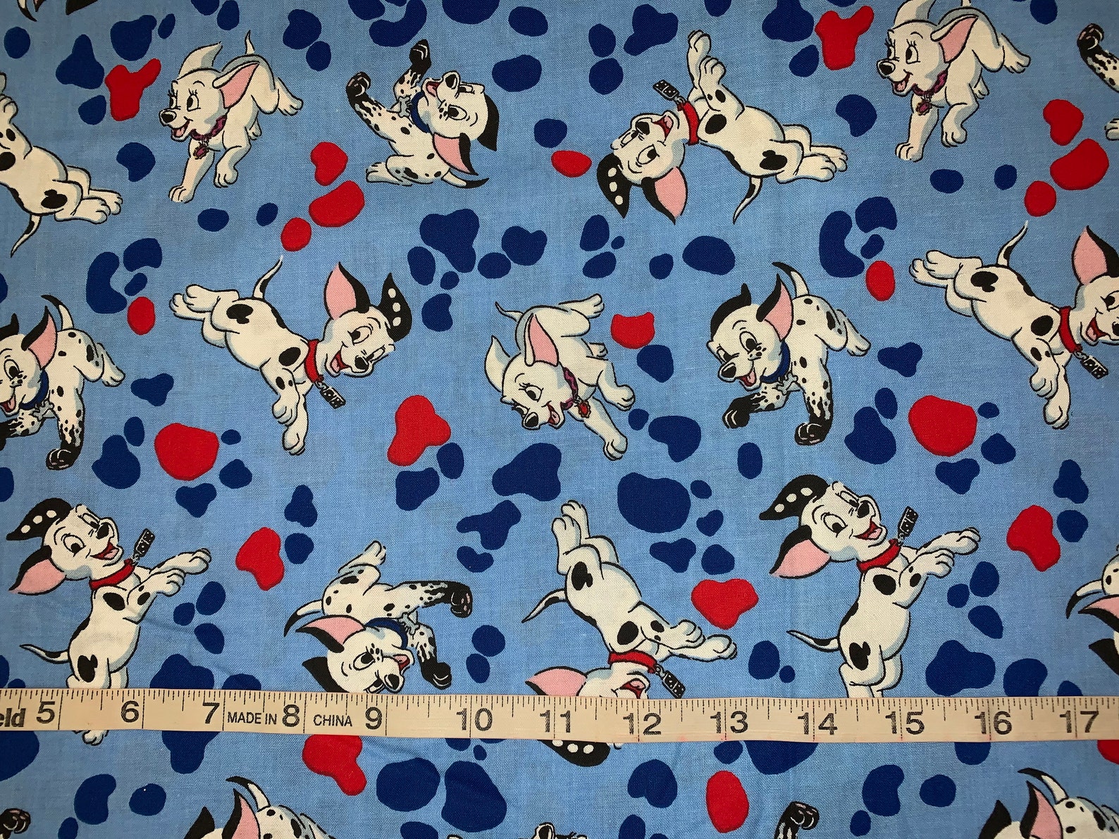 NEW Disney Dalmatian On Blue Cotton Fabric Sold By FQ Etsy