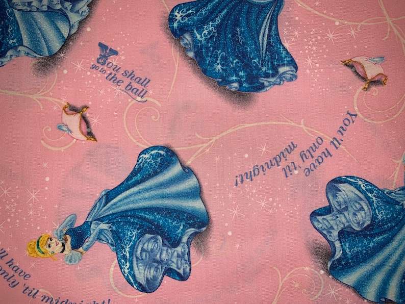 Elegant Princess Cinderella in Gown Pink Quilting 100% Cotton Fabric ...