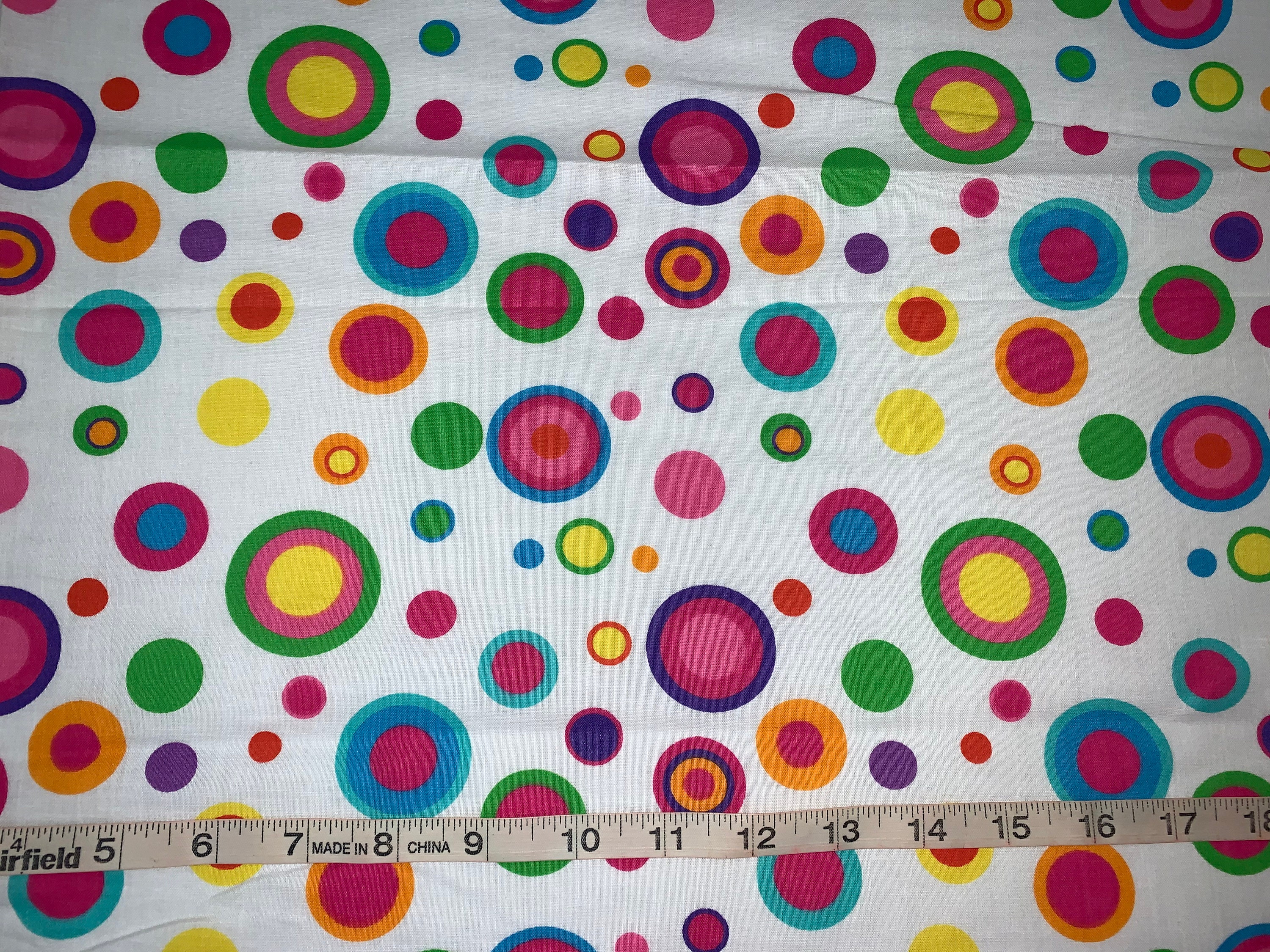 Elegant Colorful Circus Dots 100% Cotton Fabric Sold by 1/2 - Etsy UK