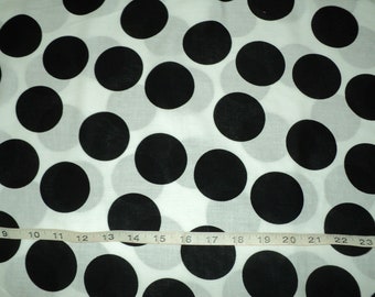 NEW Black Dots on White 100% Cotton Fabric Sold By 1/2 Yard 52"W More Available