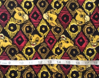 NEW Rare Disney Lion King 100% Cotton Fabric Sold by Yard 36"L x11"W