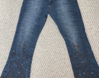 Excellent Leemo USA Embroidered Sequins Jeans Size 19/20