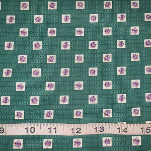 Lilac Roses On Green  100% Cotton Fabric Sold By 1/2 Yard 18&quot;L x 44&quot;W More Available