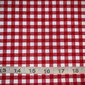 NEW Red Gingham 100%Cotton Fabric 24&quot;L By 44&quot;W Pre-Cut More Quantity Available
