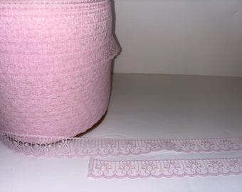 NEW Vintage Baby Pink Scallop Lace 1 1/4"Wide per 15 Yards More Available