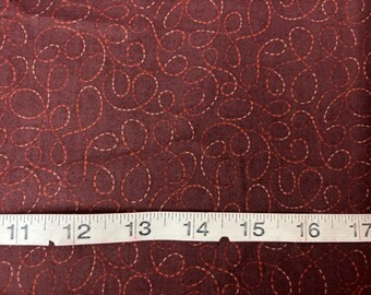NEW Dark Brown/Red 100% Cotton Quilting Fabric Sold by 1/2 Yard More Available