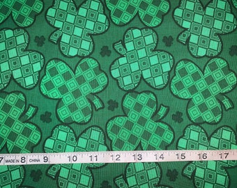 St. Patrick Clover Patch 100% Cotton Fabric Sold By 1/2 Yard