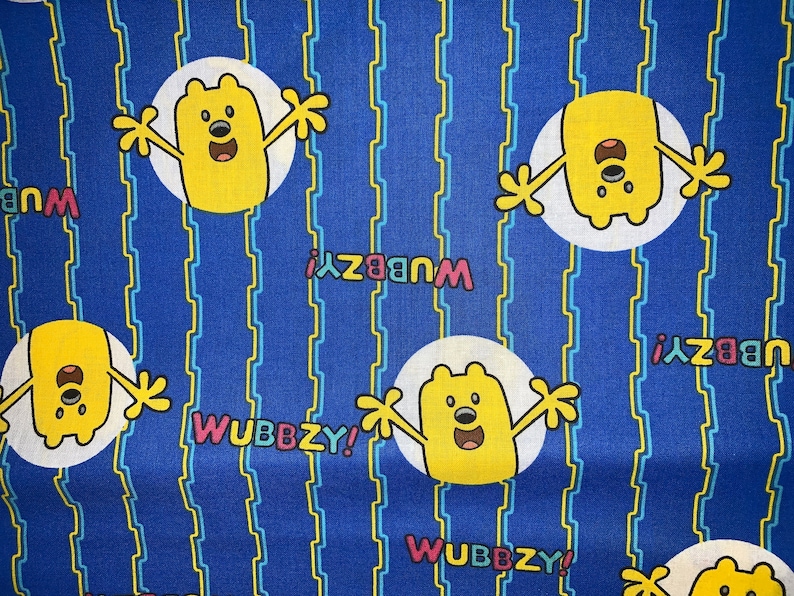 Fabric Sold By FQ 18x21 More Available Discontinue Wow Wow Wubbzy Blue 2