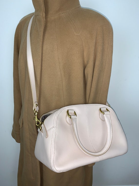 J Crew Pale Pink/Beige Leather Handbag Excellent