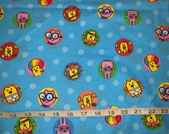 Discontinue Wow Wow Wubbzy Blue Fabric Sold by 1/2 Yard 18"Lx44"W More Available