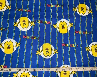 Fabric Sold By FQ 18x21 More Available Discontinue Wow Wow Wubbzy Blue 2