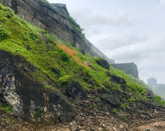 Photographic wall art, Niagara riverbank image, enigmatic landscape, digital download, misty scene