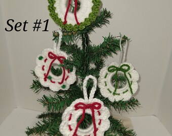 Set #1-White Christmas Wreath Ornament