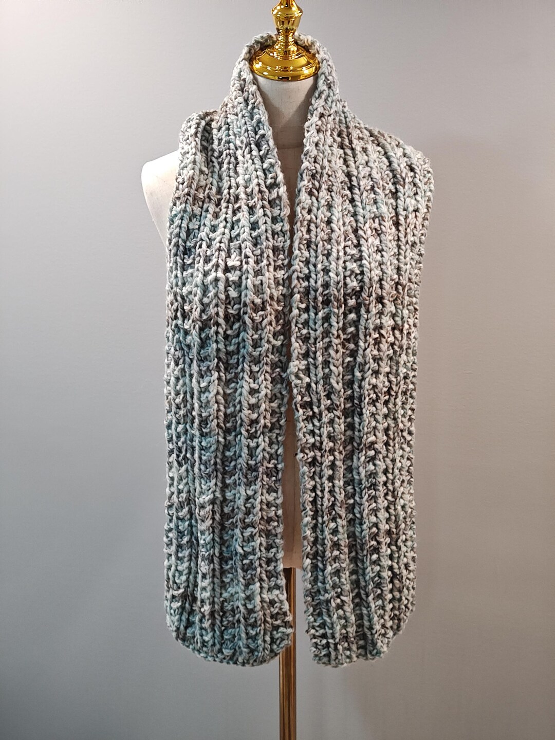 Handmade Chunky Wool Blend Crochet Winter Scarf - Etsy