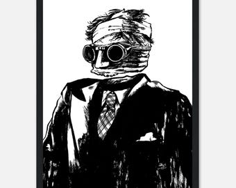 ORIGINAL- Invisible Man Pen and Ink Illustration