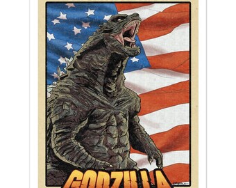 PRINT- One Nation Under Godzilla 11x14″ Print