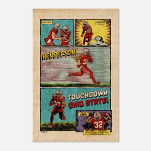 Impresión de cómic retro de Ohio State vs. Tennessee