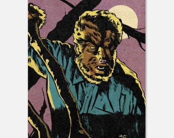Wolf Man Haircut Vintage Barbershop Horror Movie Werewolf Photo